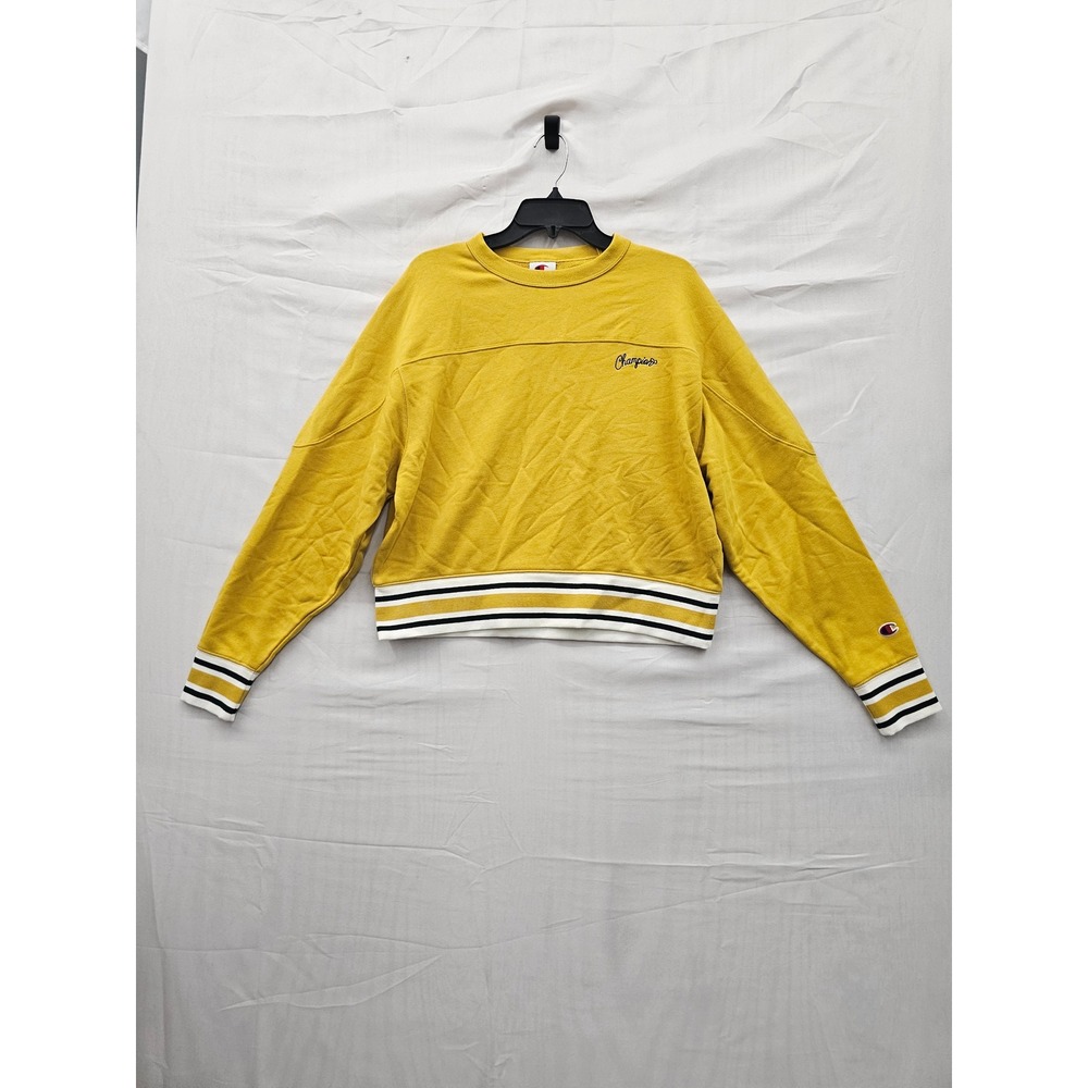 Champion Elective Cropped Crew Sweatshirt Lemon Curry Yellow CPW253TL03014 Large